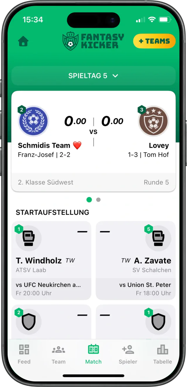 iPhone mit Fantasykicker App-Vorschau